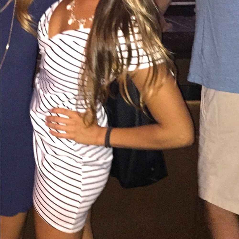 Striped wrap mini dress